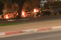  فيديو: احتراق مركبات في مدينة الرملة الليلة الماضية